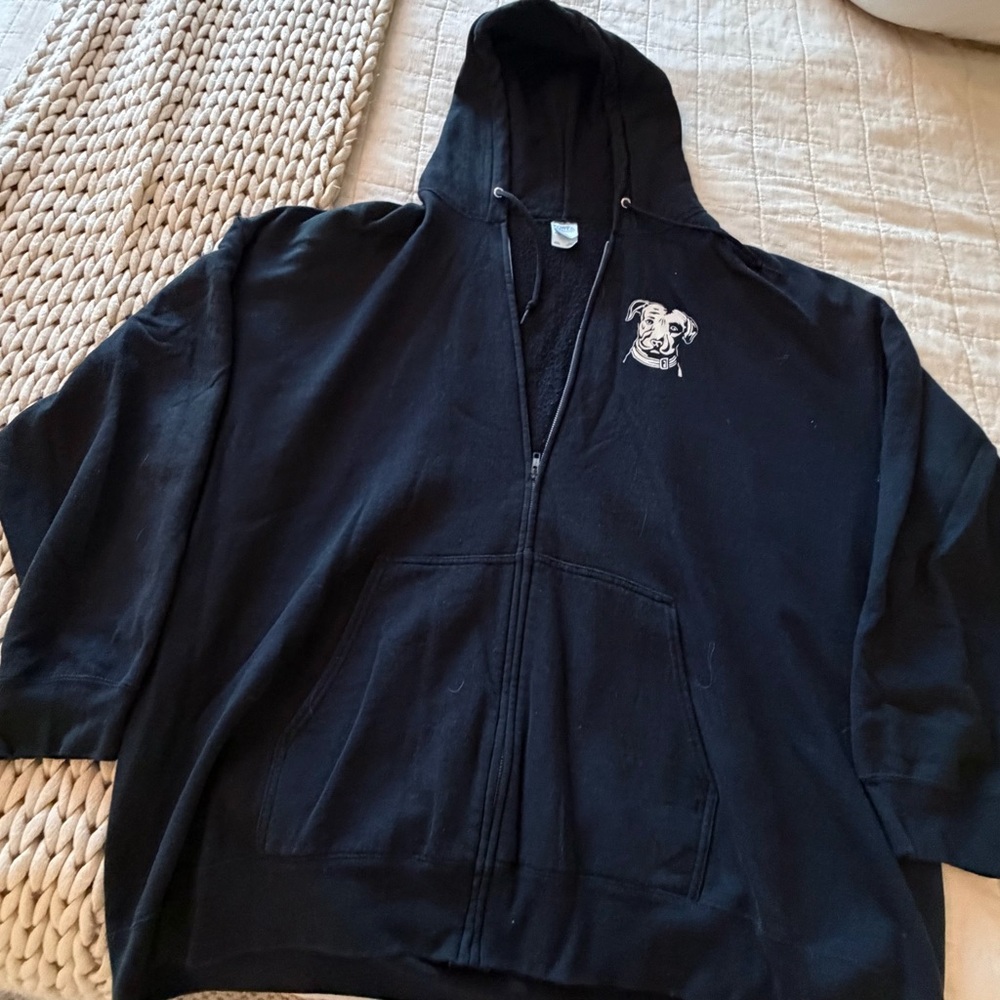4XL Black Zip-Up Lagunitas Hoodie with Dog Logo